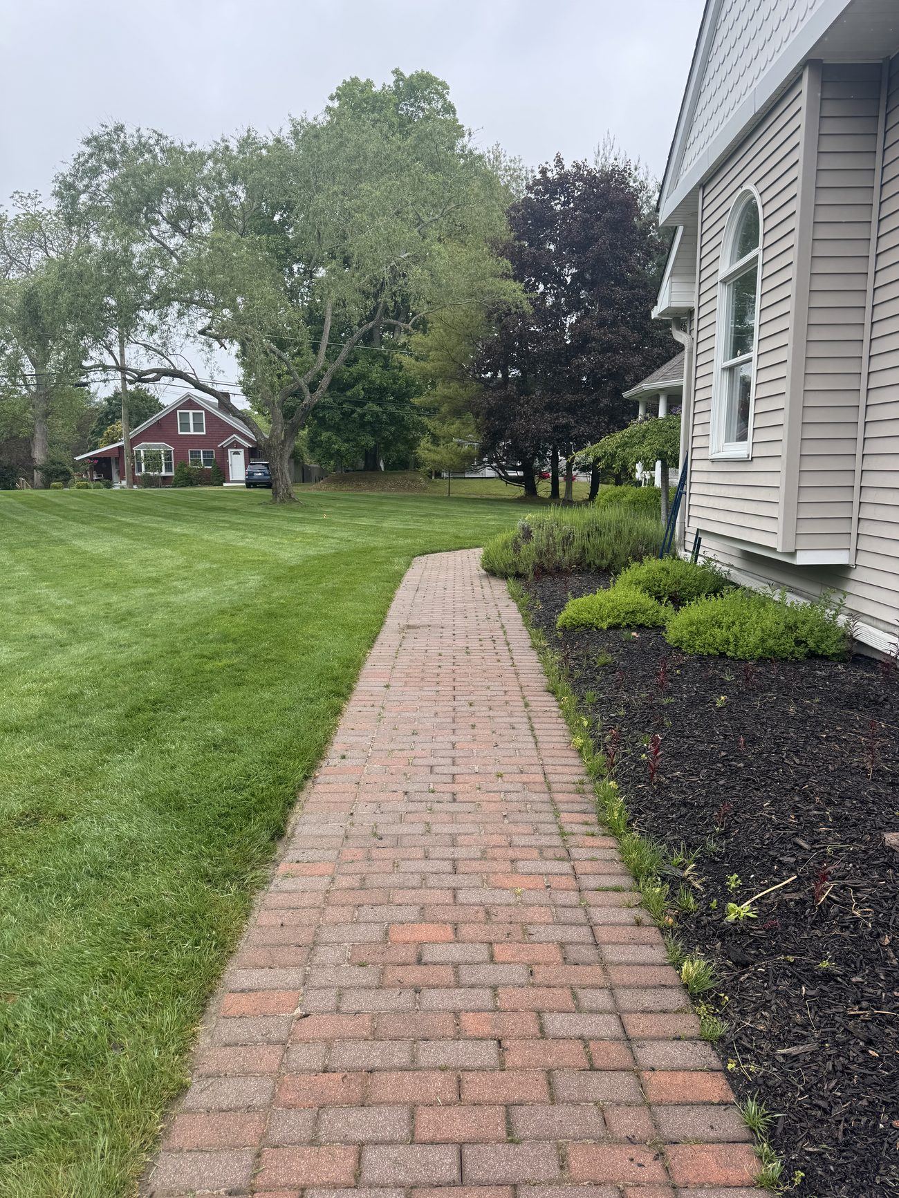 Stepping stone path alongside home